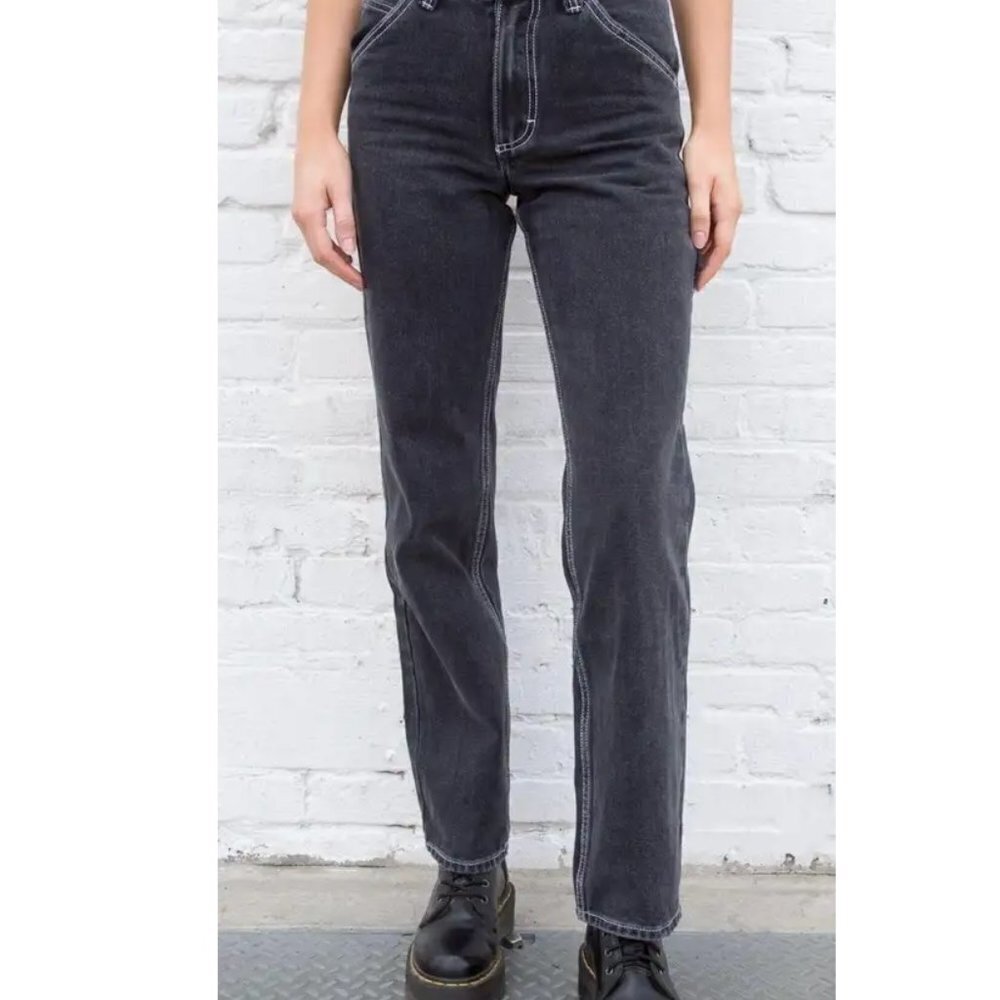 J Galt Brandy Melville Small Womens black Crispina jeans wide leg 90s y2k